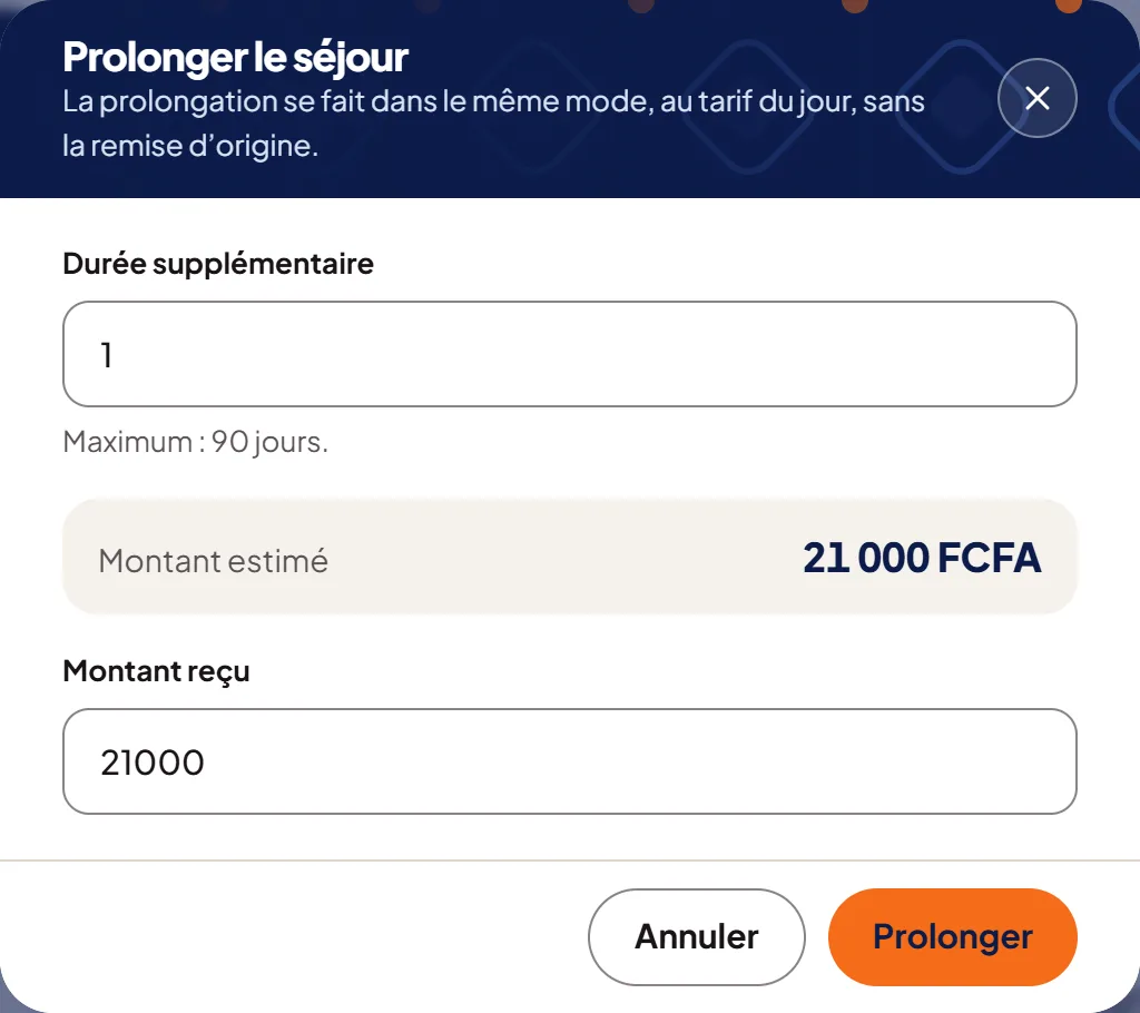 La fenêtre de prolongation.
